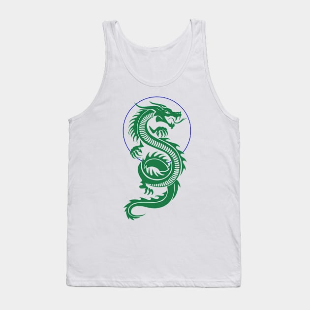 Emerald Dragon Tank Top by naftem